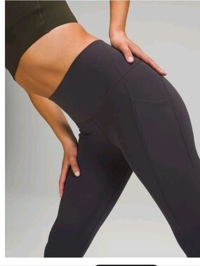 NWT Lululemon Align HR Pant 25" *pockets Black Granite BGNT  Size : 2